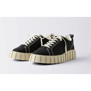 Eytys Odessa Canvas Sneakers Size 39 US 8.5 Womens Black $210